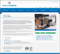 Systems Labelling website screenshot